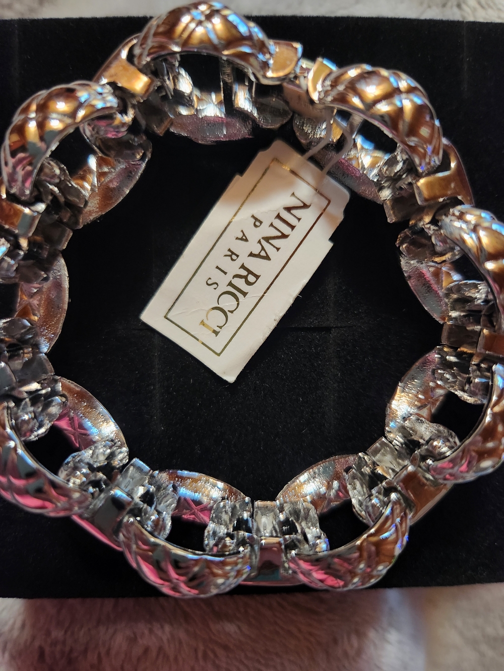 Nina Ricci Silver-Tone Sculpted Link Bracelet
